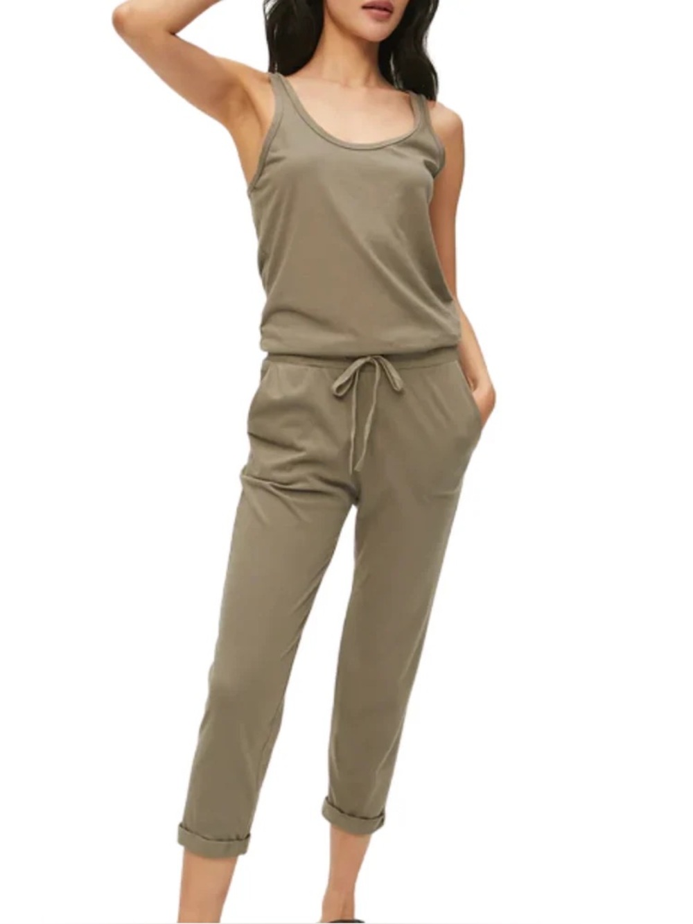 EUC Michael Stars Theo Tank Jumpsuit in Olive / Army size Large